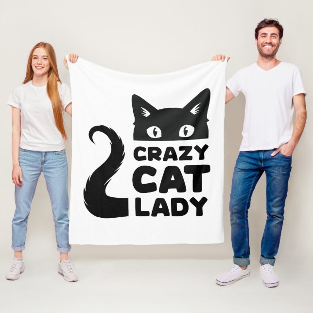 Crazy Cat Dam Fleece Blanket (På plats)
