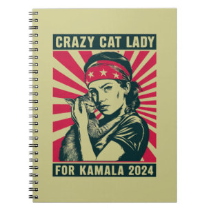 Crazy Cat Dam för Kamala 2024 Anteckningsbok