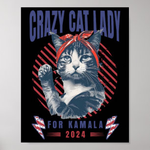 Crazy Cat Dam för Kamala Harris för president 2002 Poster