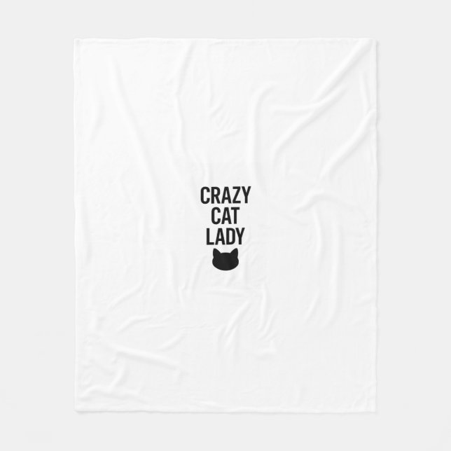 Crazy Cat Dam - Funny Cat Lover Gift Fleecefilt (Framsidan)