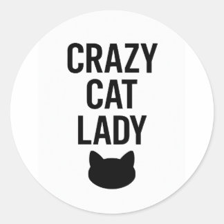 Crazy Cat Dam - Funny Cat Lover Gift Runt Klistermärke