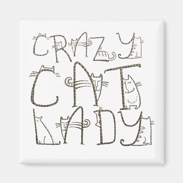 Crazy Cat Dam Funny Typography Humor Magnet (Framsidan)