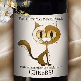 Crazy Cat Dam Funny Vin-etikett Vinflaska Etikett