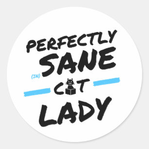Crazy Cat Dam Funny Women Cat Owner Cute Cat Mamma Runt Klistermärke
