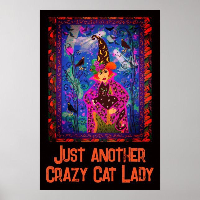 Crazy Cat Dam Halloween Décor Poster (Framsidan)