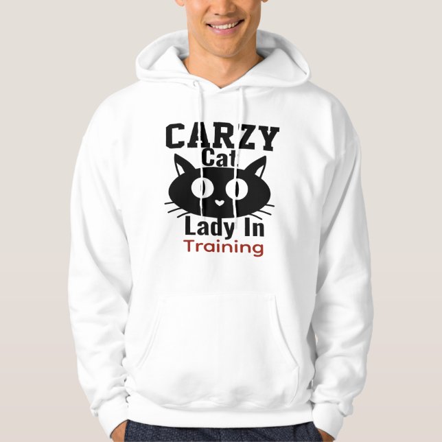 CRAZY CAT DAM HOODIE (Framsida)
