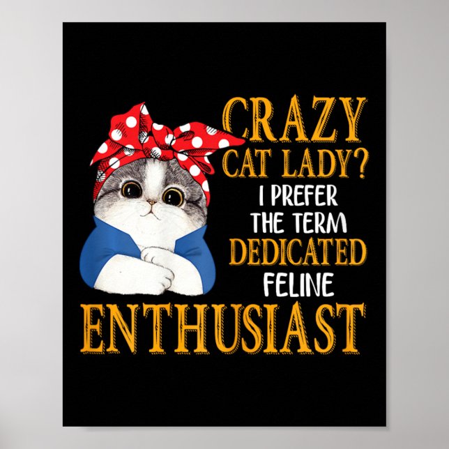 Crazy Cat Dam I föredrar termen särskilt Kattdjur Poster (Framsidan)