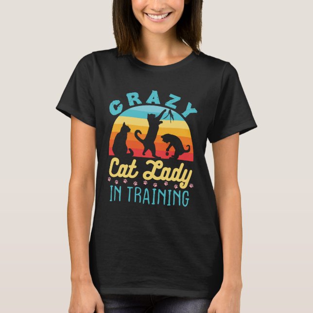 Crazy Cat Dam i Training T Shirt (Framsida)