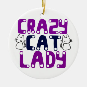Crazy Cat Dam Julgransprydnad Keramik