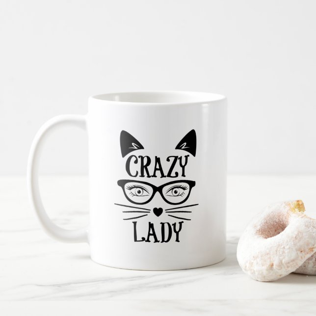 Crazy Cat Dam Kaffemugg (Med munk)