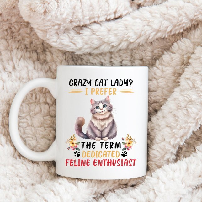 "Crazy cat dam" Kaffemugg (Skapare uppladdad)