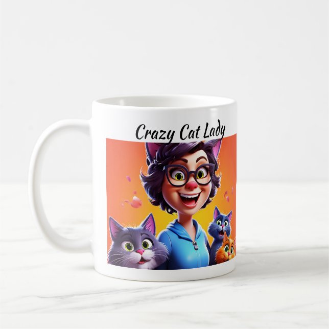 Crazy Cat Dam Kaffemugg (Vänster)