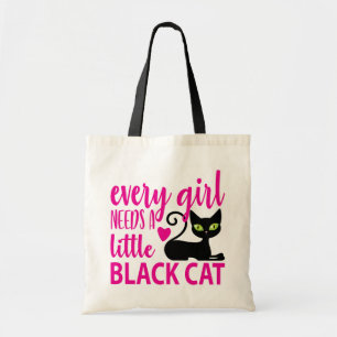 Crazy Cat Dam Kattunge Älskare Halloween Black Cat Tygkasse