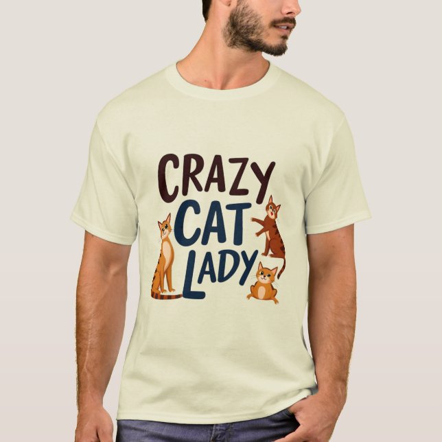 Crazy Cat Dam Klubb - Cute Trio Kattunge Design T Shirt (Framsida)