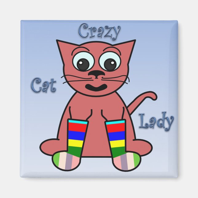 Crazy Cat Dam Magnet (Framsidan)