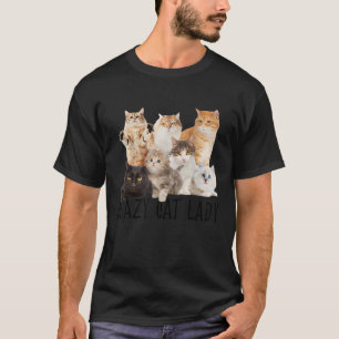 Crazy Cat Dam-massor av katter Cute Animal Party D T Shirt
