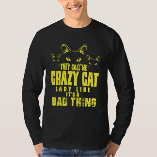 Crazy Cat Dam Meow Kattunge Mamma och Cat Pappa T Shirt