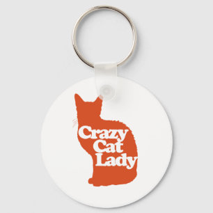 Crazy cat dam nyckelring