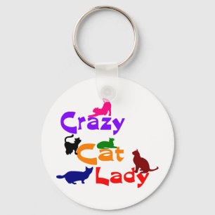 CRAZY CAT DAM NYCKELRING