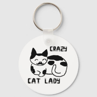 Crazy cat dam nyckelring
