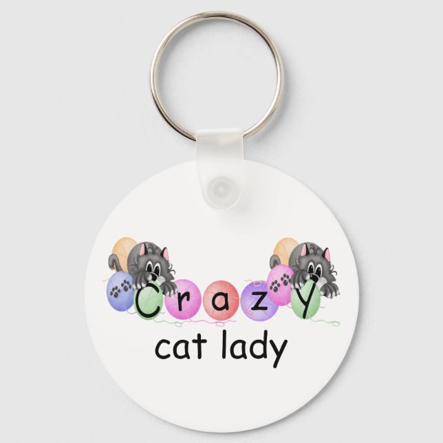 Crazy Cat Dam Nyckelring (Framsida)