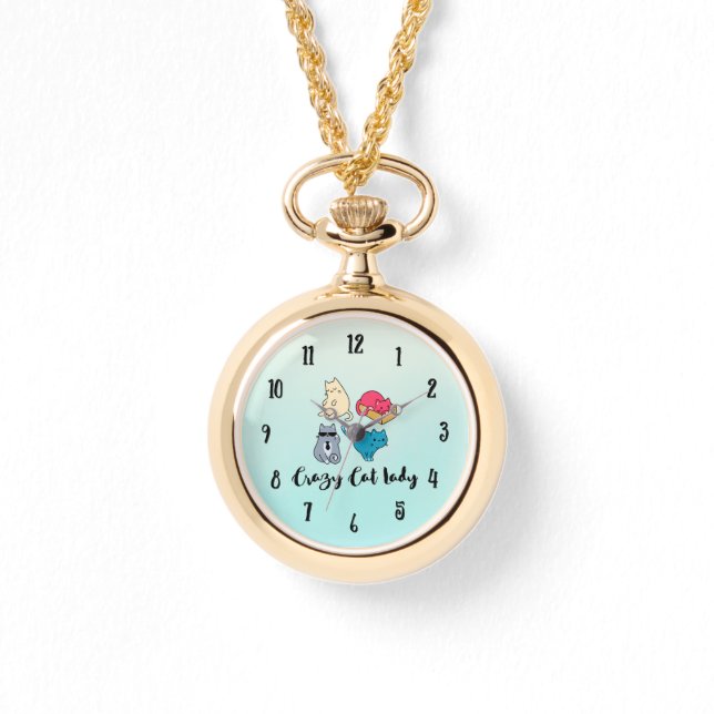Crazy Cat Dam och 4 Cute Cats Armbandsur (Framsida)
