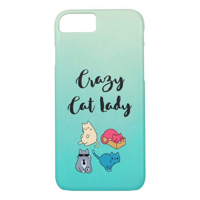 Crazy Cat Dam och 4 Cute Cats Case-Mate iPhone Skal (Baksida)