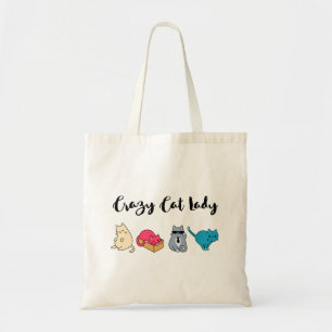 Crazy Cat Dam och 4 Cute Cats Tygkasse