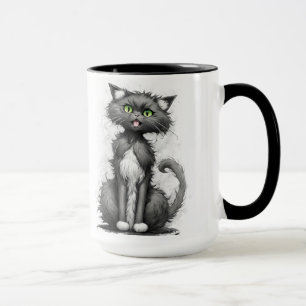 Crazy Cat Dam On White Mugg