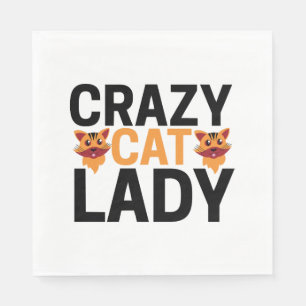 Crazy cat dam pappersservett