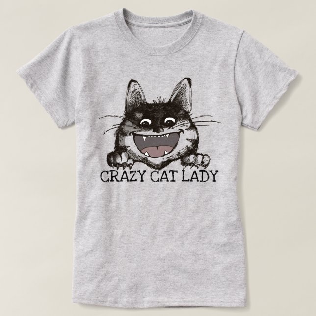 Crazy Cat Dam personalize T Shirt (Design framsida)