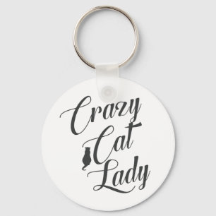 Crazy Cat Dam Pet Cat Lover Nyckelring