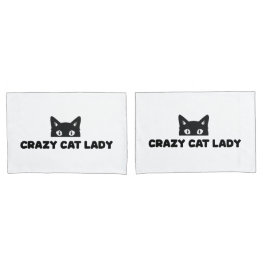 Crazy Cat Dam Pillowcases