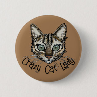 Crazy Cat Dam Pin Badge Knapp