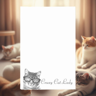 Crazy cat dam Post-it®-anteckningar kattunge i g Post-it Block