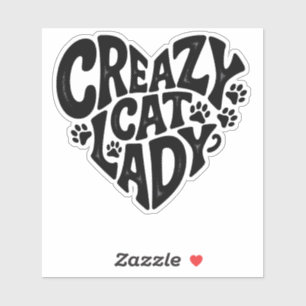 Crazy Cat Dam Retro-Inspired Cat Sticker Klistermärken
