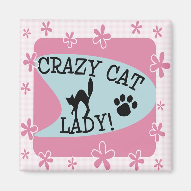 Crazy Cat Dam - Retro Magnet (Framsidan)