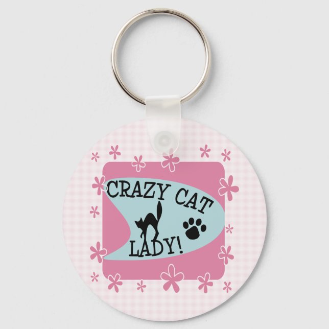 Crazy Cat Dam - Retro Nyckelring (Framsida)