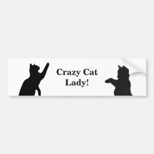 CRAZY CAT DAM Roligt-offert för Cat Lovers Bildekal