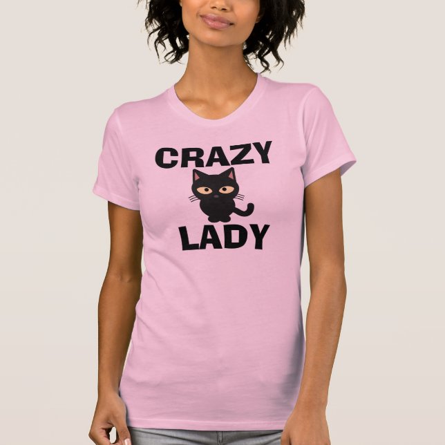 CRAZY CAT DAM ROSA t-shirts (Framsida)
