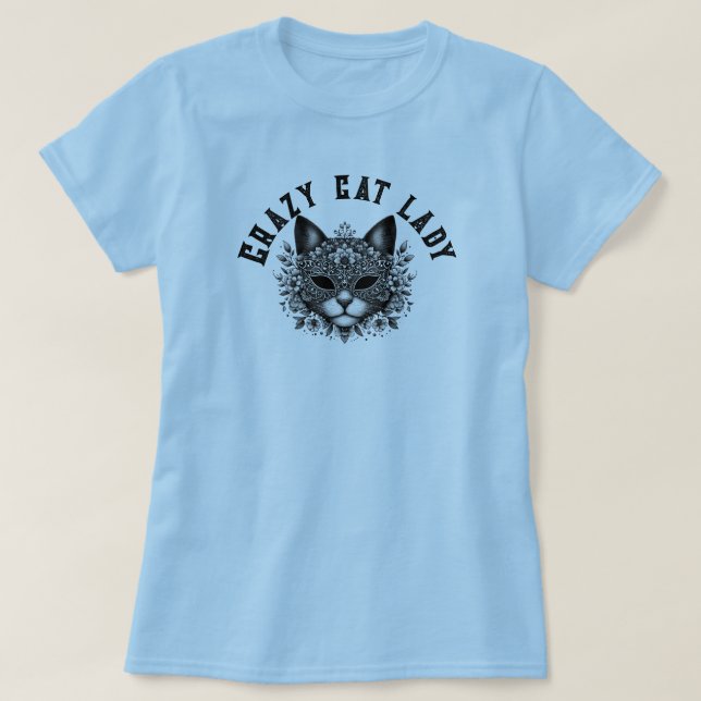 Crazy cat dam t shirt (Design framsida)