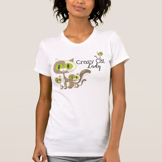 Crazy Cat Dam T Shirt (Framsida)