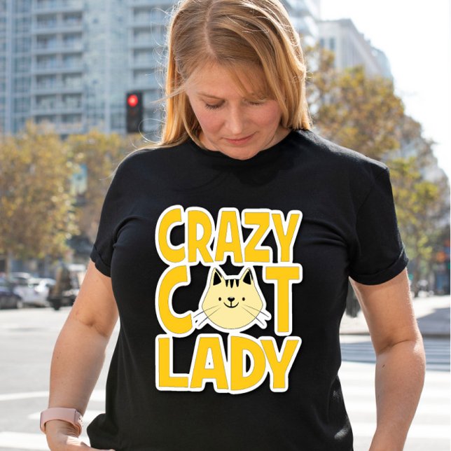 Crazy Cat Dam T Shirt (Skapare uppladdad)