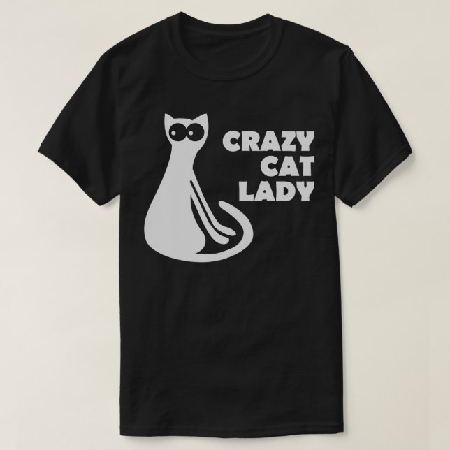 Crazy Cat Dam T Shirt (Design framsida)