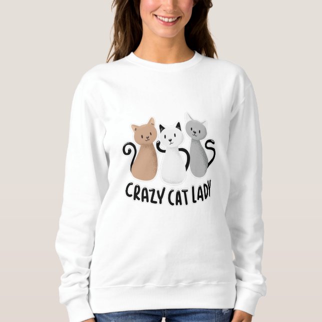 CRAZY CAT DAM T SHIRT (Framsida)