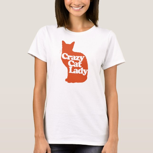 Crazy cat dam t shirt (Framsida)