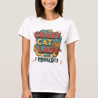 Crazy cat dam T-Shirt-cat älskare T Shirt