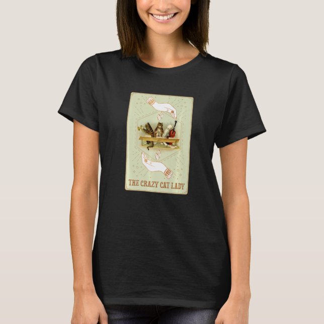 Crazy Cat Dam Tarot T Shirt (Framsida)