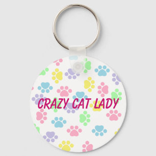 Crazy Cat Dam - Tass avtryck - Nyckelring