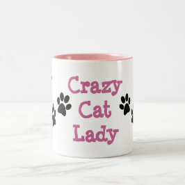 Crazy Cat Dam Tassavtryck Design Coffee Mugg